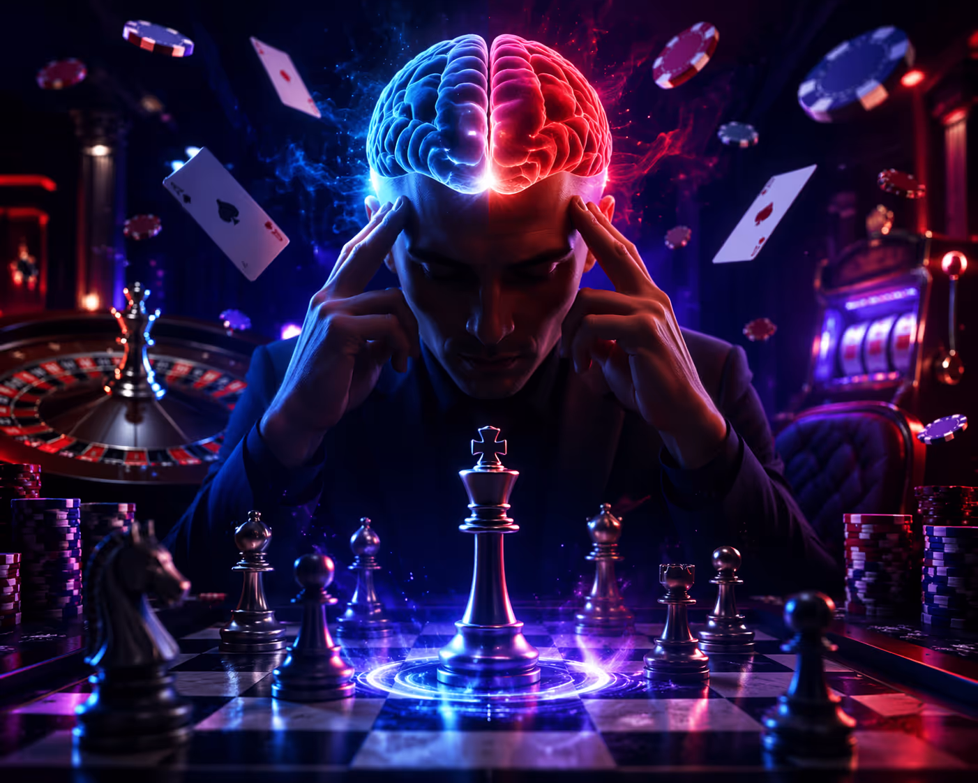 Pelaaja käyttää psykologisia strategioita pysyäkseen rauhallisena ja keskittyneenä nettikasinopeleissä