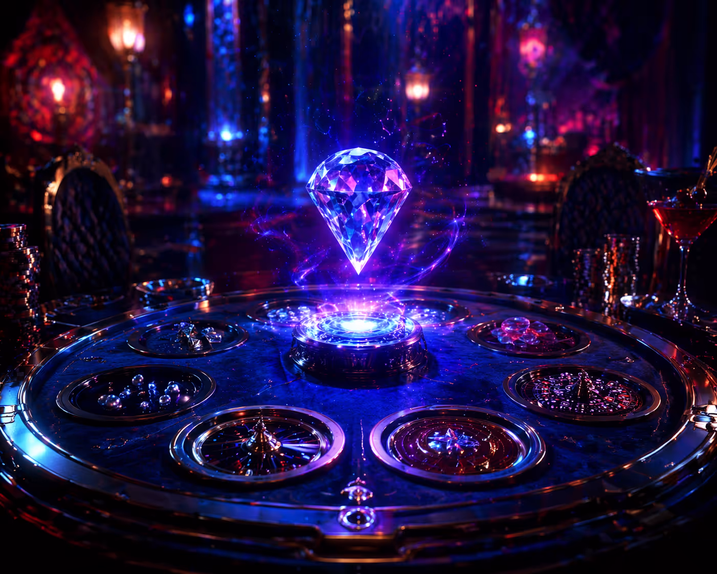 Luxurious premium online casino table with rare eccentric games being played